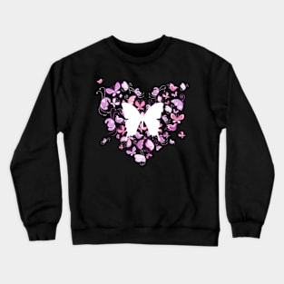 Butterflies Heart Design Crewneck Sweatshirt